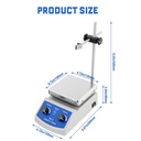 Magnetic Stirrer Hot Plate w/Stir Bar,100-2000rpm Magnetic Hotplate Stirrer, 180W Heating Power Hot Plate Stirrer, Max 520℉ Hot Plate with Magnetic Stirrer