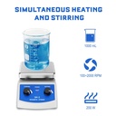 Magnetic Stirrer Hot Plate w/Stir Bar,100-2000rpm Magnetic Hotplate Stirrer, 180W Heating Power Hot Plate Stirrer, Max 520℉ Hot Plate with Magnetic Stirrer