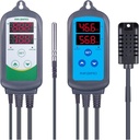 Combination Humidity Controller IHC200 Temperature Controller ITC308 Stage Pre Wired AC Dual Stage Outlet Thermostat Humidistat Cooling Heating Humidifier Dehumidifier