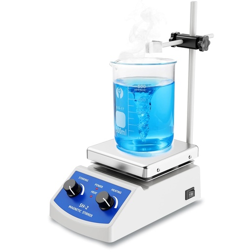 Magnetic Stirrer Hot Plate w/Stir Bar,100-2000rpm Magnetic Hotplate Stirrer, 180W Heating Power Hot Plate Stirrer, Max 520℉ Hot Plate with Magnetic Stirrer